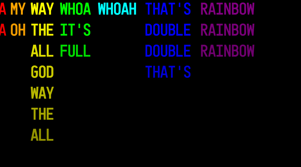 Semantic Sabotage's Rainbow Sort effect